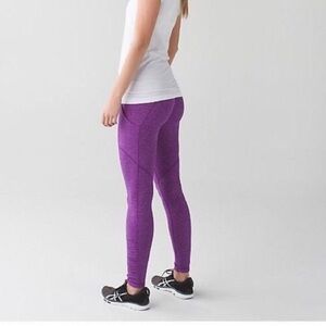 Purple soft lululemon leggings with pockets.